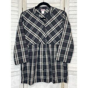 American Sweetheart Black Plaid Top Long Sleeve Size Small NEW